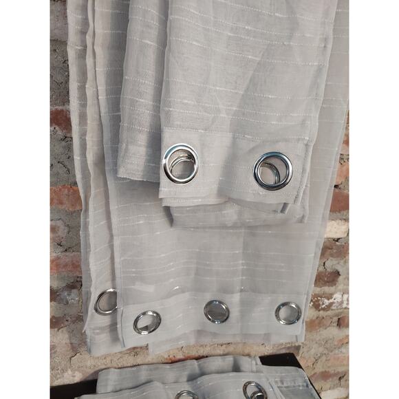 4 Panels Grey Sheer grommet-top curtains 38" X 80" TJ - Picture 3 of 3